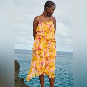 Farm Rio Banana Taste Irregular Midi Dress